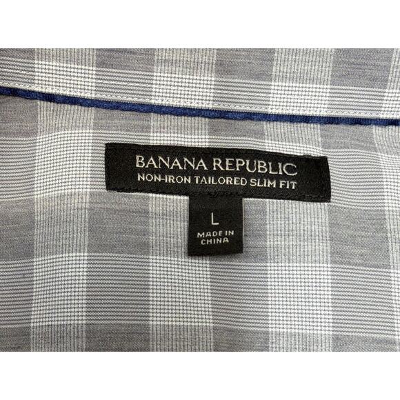 Banana Republic non-iron tailored slim fit gray button up L Preppy Career Church - Picture 3 of 6